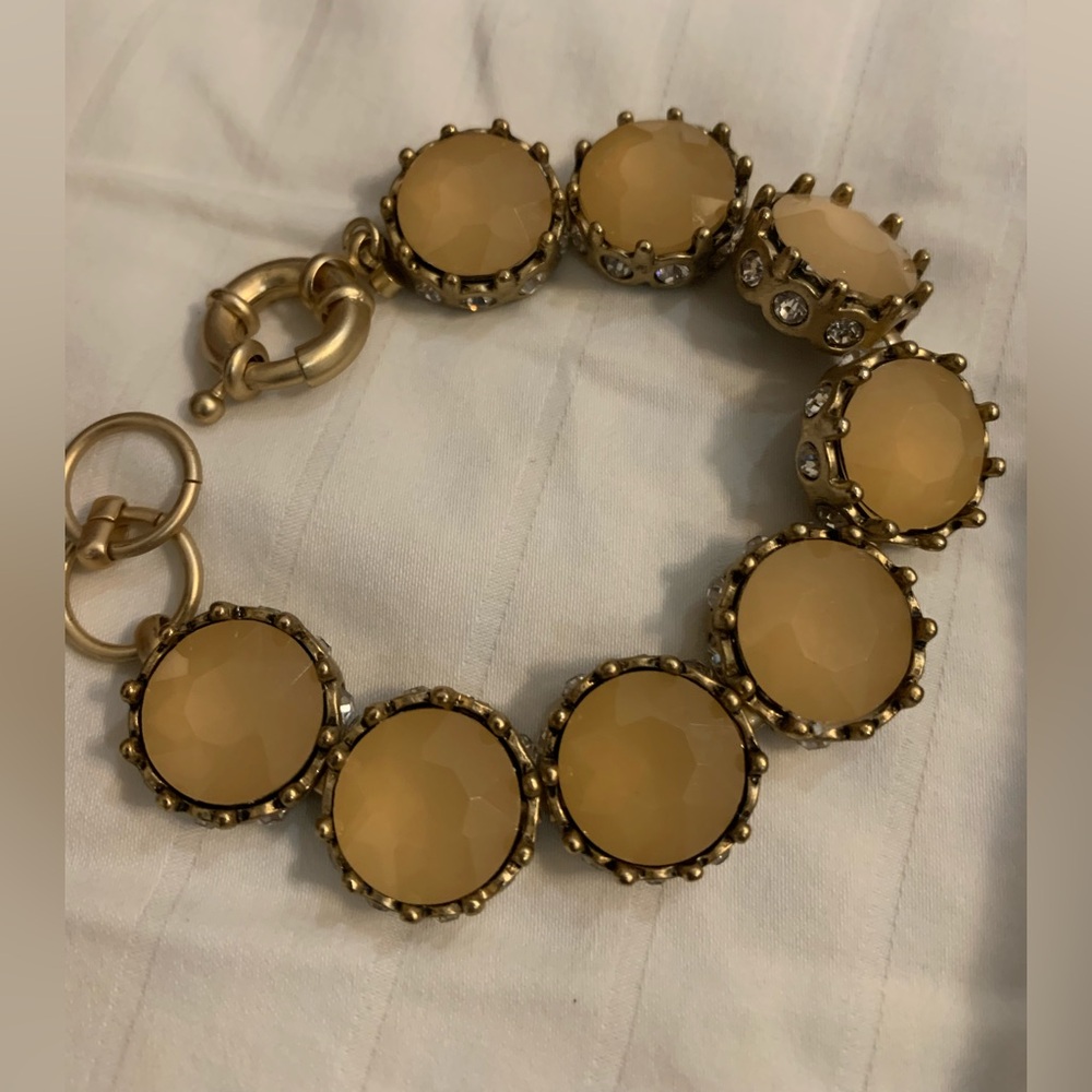 GLIMMER & GRACE Goldtone Rhinestones Bracelet 7 1/4" long PreOwned
